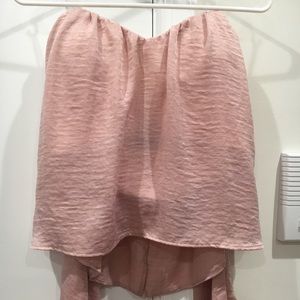 Blush pink off the shoulder vacation top